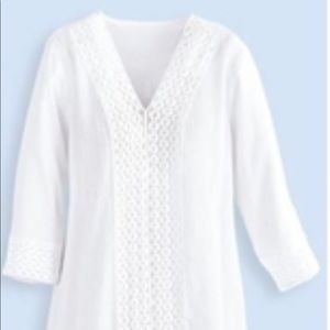 White swim cover-up tunic (Blair, Medium)